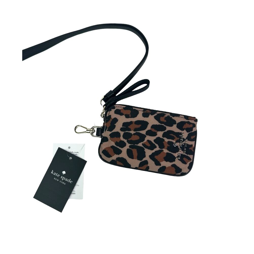 Kate Spade Chelsea Leopard Card Case Lanyard - Picture 2 of 8